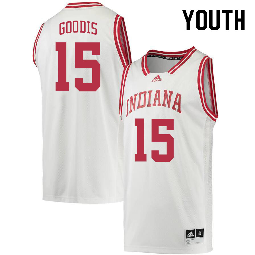 Youth #15 James Goodis Indiana Hoosiers College Basketball Jerseys Stitched Sale-Retro